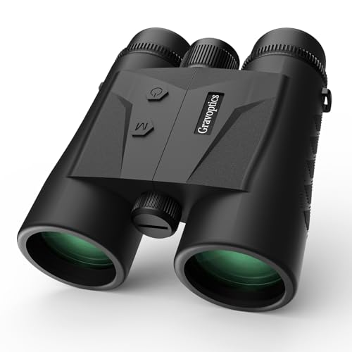 Gravoptics Rangefinder Binoculars for Hunting, 1968 Yard Long Range Laser Rangefinding 10x42mm HD, Fast 0.15s IP65 Waterproof ±0.5m Accuracy Compact Range Finder for Hiking, Golf, Outdoor Adventures