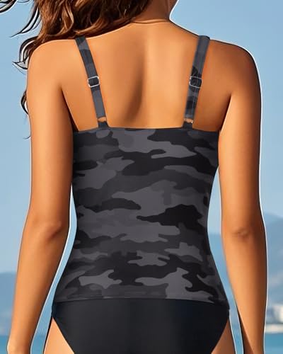 Image of Aqua Eve Tankini Tops for Women Swimwear Top Only Tummy Control Bathing Suit Top No Bottom (Available in Plus)