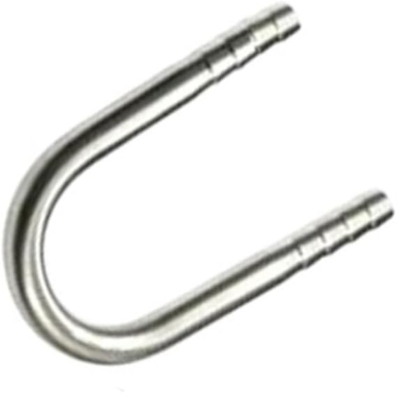 1pc 304 Stainless U-Tube Barb, Bend Hosetail Pipe, U-Shaped Barbed Stainless Pipe Fitting for Connect Water Oil(6mm)