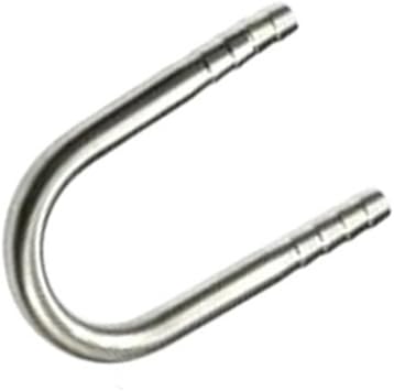 1pc 304 Stainless U-Tube Barb, Bend Hosetail Pipe, U-Shaped Barbed Stainless Pipe Fitting for Connect Water Oil(6mm)