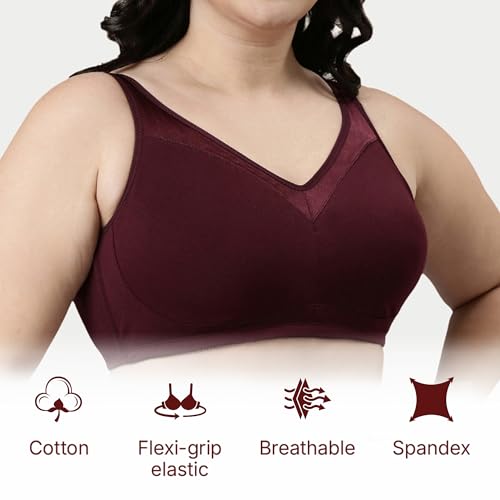 Image of Enamor Full Support Super Lift Women's Cotton Everyday Minimizer Bra - Non Padded, Wirefree, Full Coverage - A112 (Available in Plus Sizes)