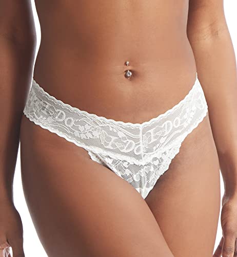 Hanky Panky I Do Shimmer Low Rise Thong Light Ivory One Size #TOP21