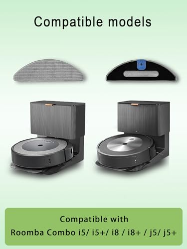 E-HAO Replacement Parts Compatible for iRobot Roomba Combo i5, i5+, j5, j5+ Models, 1 Set Rubber Roller, 3 Reusable Mopping Pads, 3 HEPA Filters and 3 Edge-Sweeping Brushes, VRK08