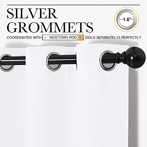 Image of NICETOWN Draperies Curtains Panels, Blocking Out 50% Sunlight Window Treatment Curtains, Small Window Drapes for Bedroom (2 Panels, 55 by 68, White)