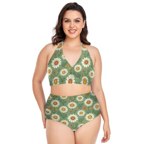 Bikini grande taille rétro vert sauge : le maillot idéal pour effacer les complexes