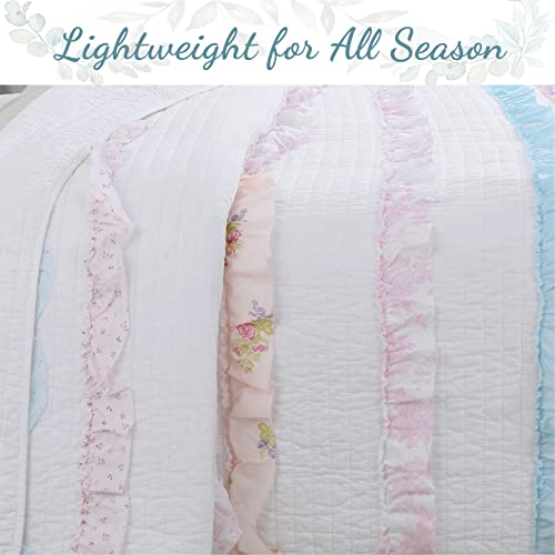 image for Cozy Line Home Fashions 100% Cotton Chic Ruffle Light Lavender Orchid 