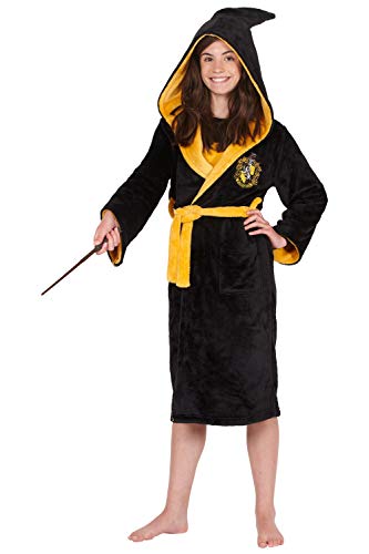 Harry Potter Hogwarts Houses Girls Fleece Robe Pajama Lounge (Hufflepuff X-Large 18/20)