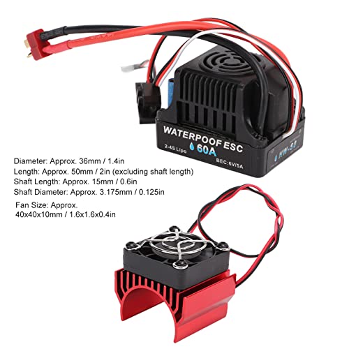 Sungooyue S3650 5200Kv Brushless Motor Set, Waterproof Rc Upgrade Part Esc Programming Card And Heat Sink Compatible With 1/10 Rc Car #TOP7