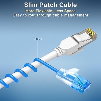 Cat 6a Ethernet Cable 0.5ft (24-Pack) - Cat6a Patch Cable, Cat 6a Patch Cable 28AWG 10Gbps for Data Centers,Cat6a Ethernet Cable, Network Cable, Internet Cable (Blue, 0.5FT 24Pack)