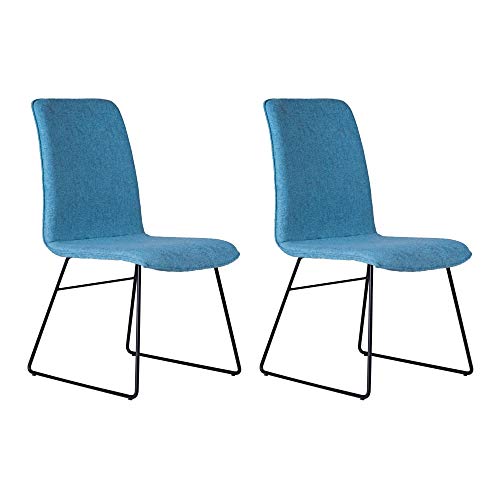 Marca Amazon - Alkove Hayes - Juego de 2 sillas de comedor, 51 x 61 x 92 cm, metal y azul