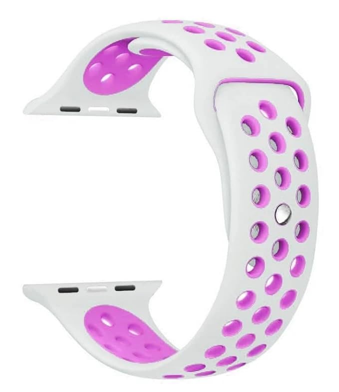 Image of TechMount Silicone Luxury Dotted Sports Watch Band Strap Compatible with Apple Watch Straps 42mm 44mm 45mm 46mm 49mm iWatch Ultra & SE & Series 8 /7 /6 /5 /4 /3 /2 /1 Breathable Replacement Strap
