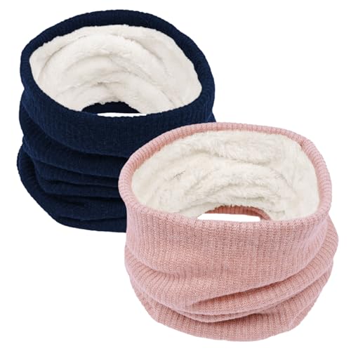 Chalier Fashion 2 Pack Unisex Schal Winter Loop Strickschal Schlauchschal für GehenLaufski Outdoor Täglicher Verschleiß Damen Herren