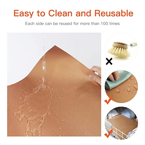 Skybd Copper Grill Mats (Set Of 6), 100% Non-Stick Bbq Grilling Sheets, Heavy Duty, Reusable, Pfoa Free And Easy To Clean - Works On Outdoor Gas, Electric, Charcoal Grill #TOP2