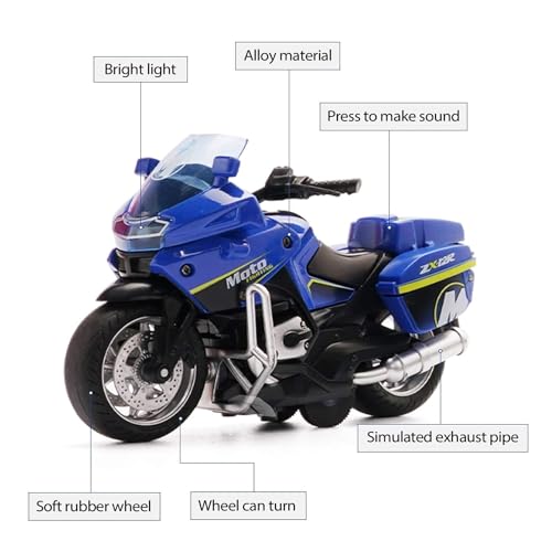 Image of Police Motorcycle Toy - Pull Back Motorcycle Toys, Tiny Gift with Music Lighting, Latte Motorcycles Toy for Kids Boys Age 3-8 Year Old [Multicolor] (Moto-Fighting-Multicolor)