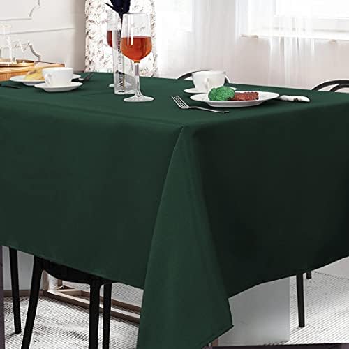 PiccoCasa Table Cloth Wipe Clean Rectangle Tablecloth Wrinkle and Water Resistant Polyester Dining Table Cover Washable for Kitchen Dinning Party 55"x70" (140x178cm) Green