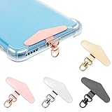 Sibba 4pcs Handykette Universal Pads Handy Patch Phone Tether Tab 360° Drehbar Edelstahl Phone Tether Patch für Handy-UmhäNgeband Armband Anhänger Kette Universalpads für Smartphones Handyband Lanyard
