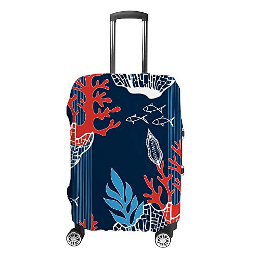 Housse en fibre de polyester elastique pour protection de bagage motif vert fonce