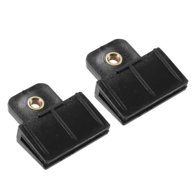 2 clips de retención de canal de vidrio negro para puerta de ventana, 1.75 x 1.57 x 0.5 pulgadas, clip universal para coche, camión, furgoneta, plástico duradero, cuerpo y moldura