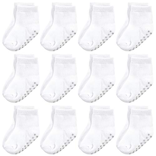 Image of Touched by Nature Unisex Baby Organic Cotton Socks with Non-Skid Gripper for Fall Resistance