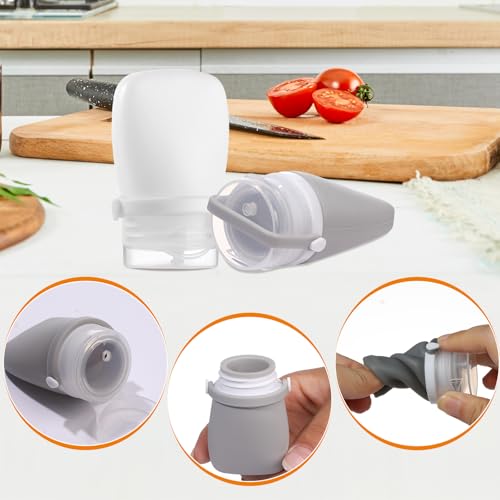 RONRONS 4 Pack 1oz TSA Approved Leakproof Silicone Travel Squeeze Bottles for Toiletries, Shampoo, Salad Dressing, Travel Essentials4