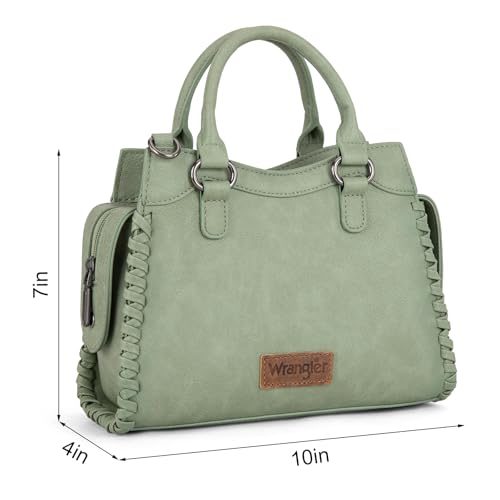 Montana West Wrangler Purses for Women Small Crossbody Purse Green Satchel Tote Handbags Cute Top Handle Handbags WG183-8300GN