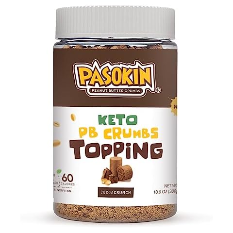 Keto Peanut Butter Crumbs Topping | Cocoa Crunch | No added Sugar, Non-GMO, Plant-Based, Gluten-Free, Vegan, Kosher 10.5 oz Jar Cover
