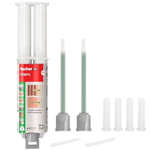 Fischer Fill and Fix Reparatur von Löchern Dübel, Möbelbeschlägen und Befestigungen an Wand und Holz, Zweikomponenten-Harz, 51098 Fischer Fill and Fix Reparatur von Löchern Dübel, Möbelbeschlägen und Befestigungen an Wand und Holz, Zweikomponenten-Harz, 51098