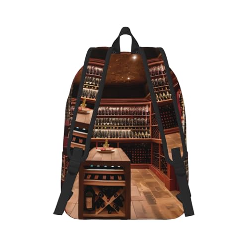 Sac à dos de randonnée confortable avec motif original cave à vin rouge