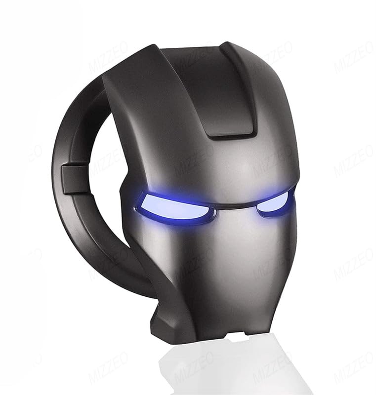 MIZZEO Car Start/Ignition Button Cover 3D Style (Design – Iron Man, Black) Alloy Switch Cover for Interior Decoration Compatible with Mahinda XUV 500