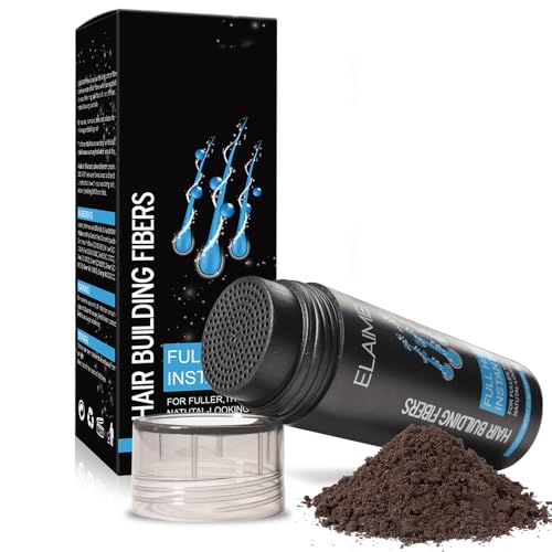Hair Fibres Light Brown, Hair Powder Hair Fibre Spray Fibers for Men Boldify Hairline Powder Men Loss Concealer and Women for Bald Spots & Thinning (Dark Brown)
