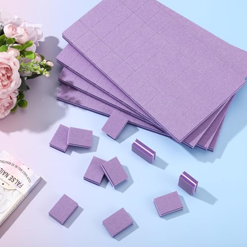 Leriton 200 Pcs Mini Nail Buffer Blocks Bulk Sponge Double Sided Buffing Sanding Block Manicure Tools Bulk Nail File for Acrylic Nails and Natural Nails(80/100,Purple)