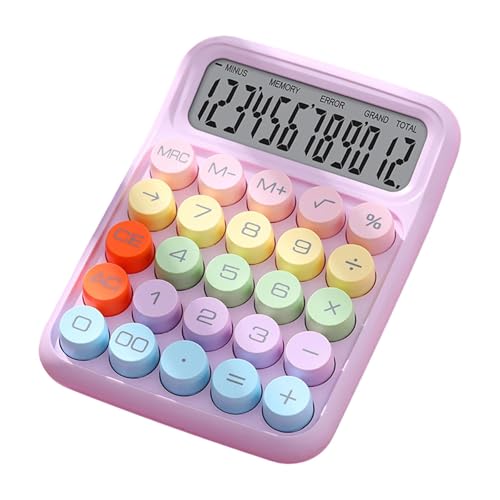 ZGUZMCMK Desktop Calculator Handheld Portable Easily Press Compact Mechanical Button Accessories Office, Purple