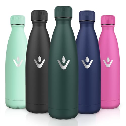 Motswedi Botella Termica 750ml, Botella Agua Acero Inoxidable, Termo Sin BPA, Cantimplora Termica, con pared Doble Aislamient, Cantimplora, para Adultos, Oficina, Gimnasio, Deporte, Verde Militar