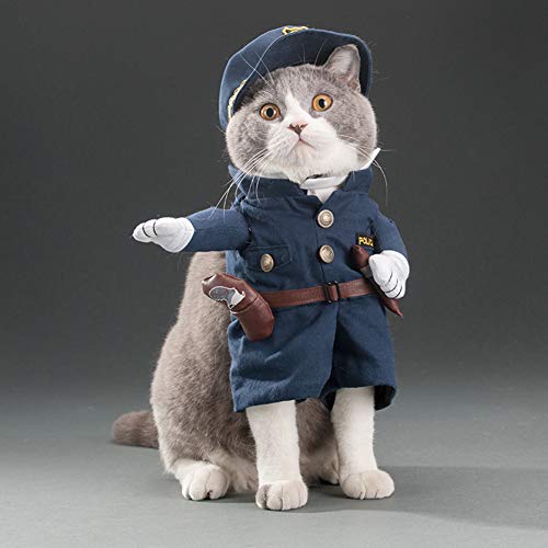 SMDARROY Funny Policemen Jacket Suit Super Cute Costumes for Small Dogs Cats