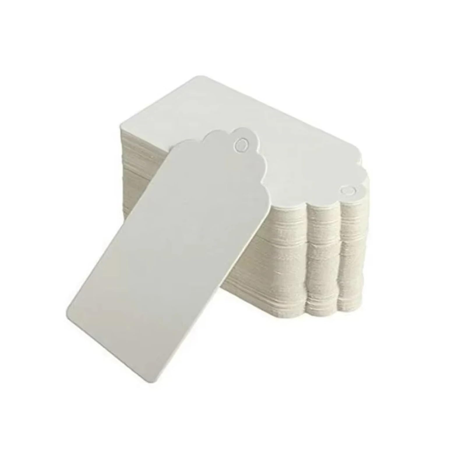Yeobezn White Rice Tags With String 200Pcs Kraft Paper Tags Cardboard Cards With Strings Wedding Birthday Christmas Party Gift Tag Cookie Packaging Supplies For Cupcake Stand(White)