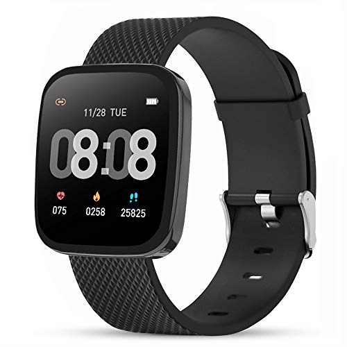 READ Smartwatch Reloj Inteligente Impermeable Hombre Mujer con Contador de Pasos del podómetro del Monitor de frecuencia cardíaca, Reloj de Fitness para Android iOS Samsung Huawei