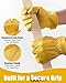 DULFINE Leather Work Gloves for Men & Women, Reinforced Durable Gardening Gloves,Cowhide Work Gloves,Puncture & Cut Resistant