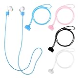 Gsbnjuy 4 PCS Magnetic Anti-Lost Straps Soft Silicone Wireless Earbud Lanyards Neck Rope Cord for Sports Running