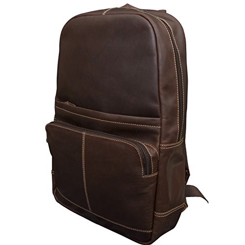 Canyon Outback Leather Goods, Inc. Kannah Canyon 17" Leather Backpack with Laptop Compartment - Full Grain Leather Laptop Backpack - Brandy