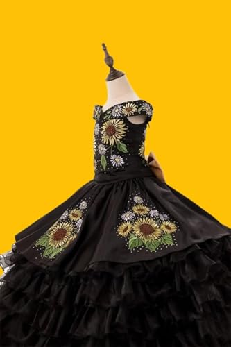 Vestido Vintage de Niña Bordado con Mangas y Moños miniatura 4