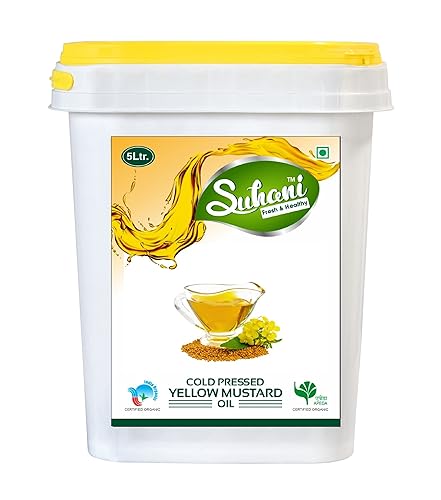 Image of Eywa Seeds & Exports Pvt Ltd Organic Yellow Mustard Oil (1 Litre) Cold Pressed /Wood Pressed Oil | Yellow Sarso Kachi Ghani Oil