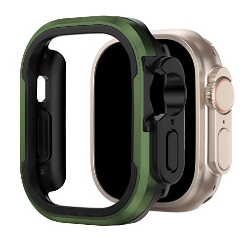 �yCYBERGARAGE�z�X�}�[�g�E�H�b�`�ی�P�[�X�EApple Watch Ultra 2/1�p �o���p�[ �P�[�X �ϏՌ� TPU���A���~ 49mm ���������� �A�b�v���E�H�b�` �E���g�� �J�o�[(�_�[�N�O���[��)