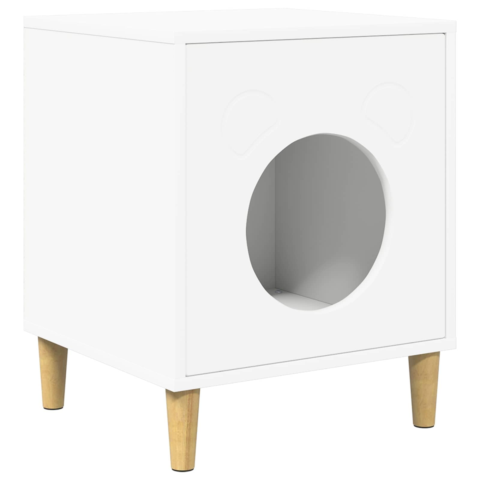 Niche pour chat meuble moderne en bois blanc table de chevet multifonction salon