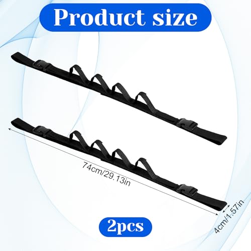Qulkws Heavy Duty Fishing Pole Storage Straps, Fishing Pole Holder Roof Rack Inside, Vehicle Fishing Rod Holder for Truck Car, SUV, Adjustable 43-61 Inch, 5 Rod Capacity