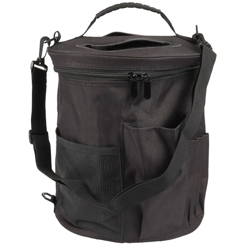 Image of BambooMN JubileeYarn Cylindrical Fabric Yarn Storage Tote Bag - Black - 1 Bag