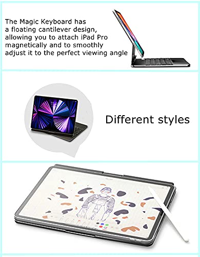 Capa giratória 360 para iPad Pro 12,9 polegadas com teclado, teclado para iPad Pro 12,9 polegadas co