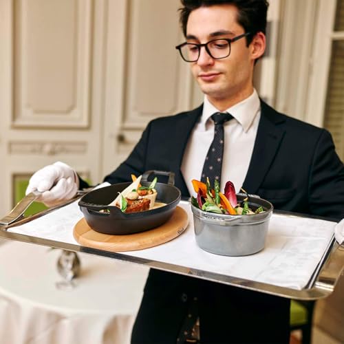 Image of Staub Cast Iron 0.75-qt Round Cocotte - Graphite Grey, Made in France