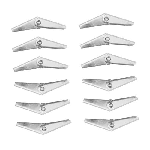 BELLIFFY 12pcs Drywall Anchors Toggle Anchor Kit Galvanized Steel for Wall Hanging and Fixing
