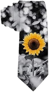SARA NELL Men's Classic Woven Business Tie Silk Necktie Beautiful Yellow Sunflower Ties