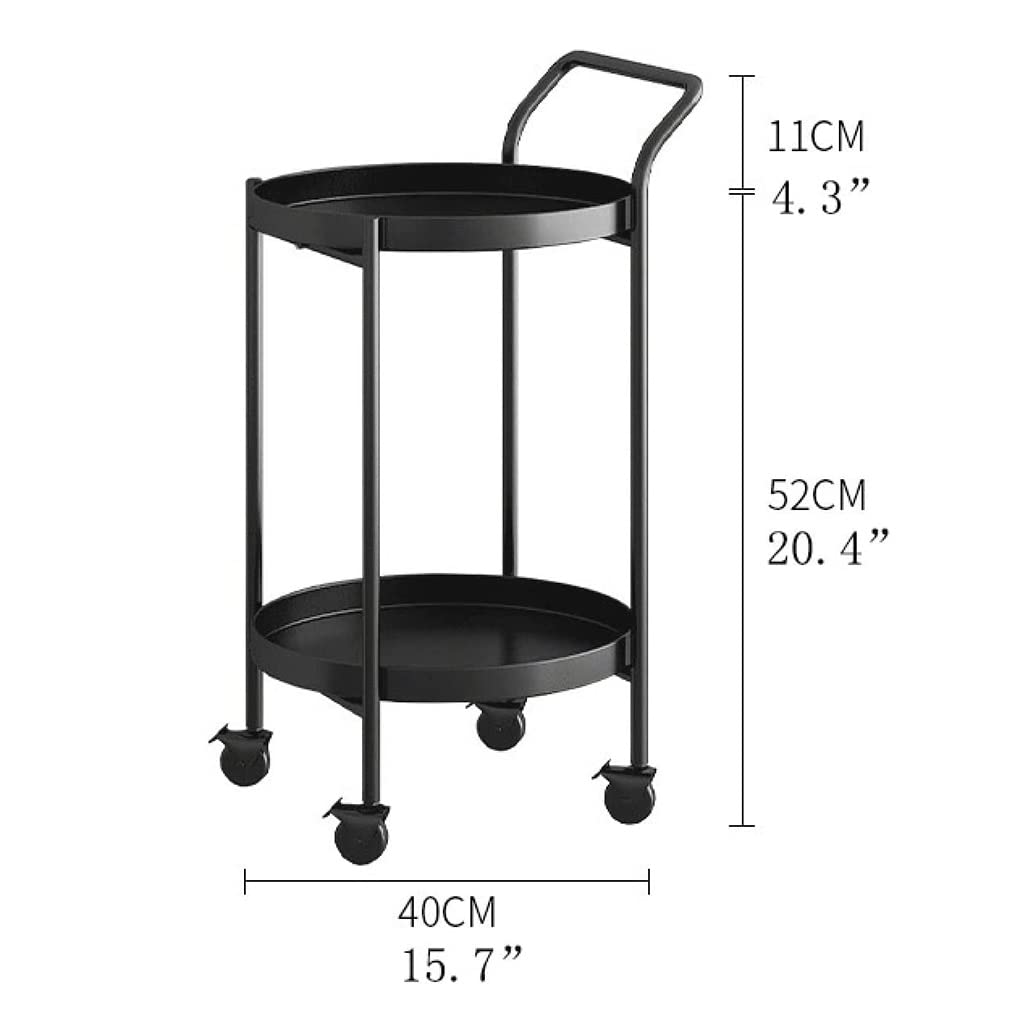 Carrito redondo de metal con ruedas, elegante carrito de bebidas para bebidas, aperitivos y servir decorativos, solución de almacenamiento de bar para el hogar móvil